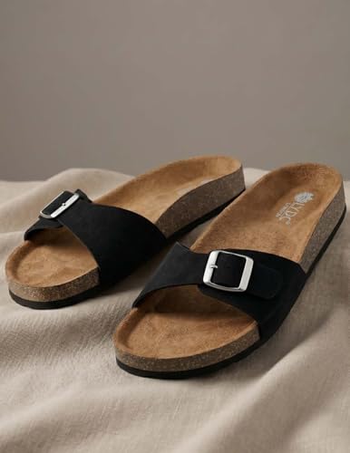 Image of LYDC LONDON Women's Sandals. Lightweight stylish and comfortable flat sandals for office wear and gatherings. Orthopaedic and flat foot friendly. Doctor trusted timeless fashion sandals for women with modern appeal