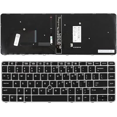 New Keyboard with Backlit and Pointer for HP EliteBook 840 G3 840 G4 745 G3 745 G4 848 G3, Backlight, Silver Frame, US Layout Laptop Keyboard, P/N 901042-001 903008-001 836308-001 6037B0126901