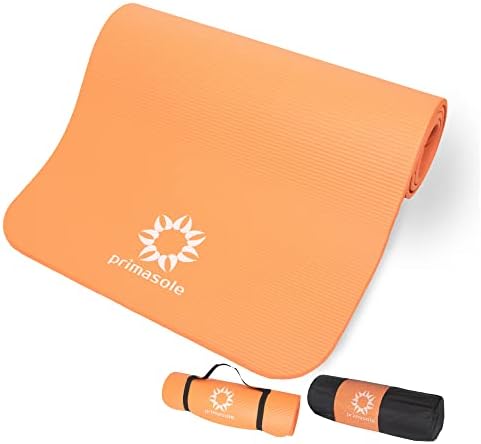 Primasole 1/2 Thick Exercise Mat with Carry Strap & Case Mat for Yoga Pilates Fintess at Home and Gym 72" L x 24" W Coral Red Color PSS91NH030A