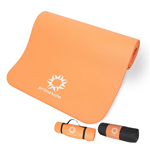Primasole 1/2 Thick Exercise Mat With Carry Strap & Case Mat For Yoga Pilates Fintess At Home And Gym 72" L X 24" W Coral Red Color Pss91Nh030A #TOP8
