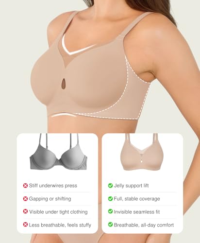 Image of Popilush Womens Wireless Push Up Bra Comfortable Supportive Everyday Bra