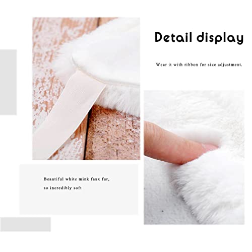 Women's Faux Fur Shawl Wraps Wedding Scarf Stole Cape for Bride and Bridesmaids3