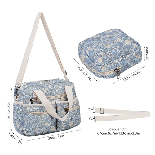 Bolso Tote Floral de Algodón Acolchado para Mujer 2 Piezas miniatura 6