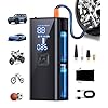 Inflador de neumáticos, compresor de aire portátil, inflado 2 veces más rápido, bomba de aire portátil con manómetro digital y luz LED, bomba de neumáticos de 150 PSI para automóvil, motocicleta