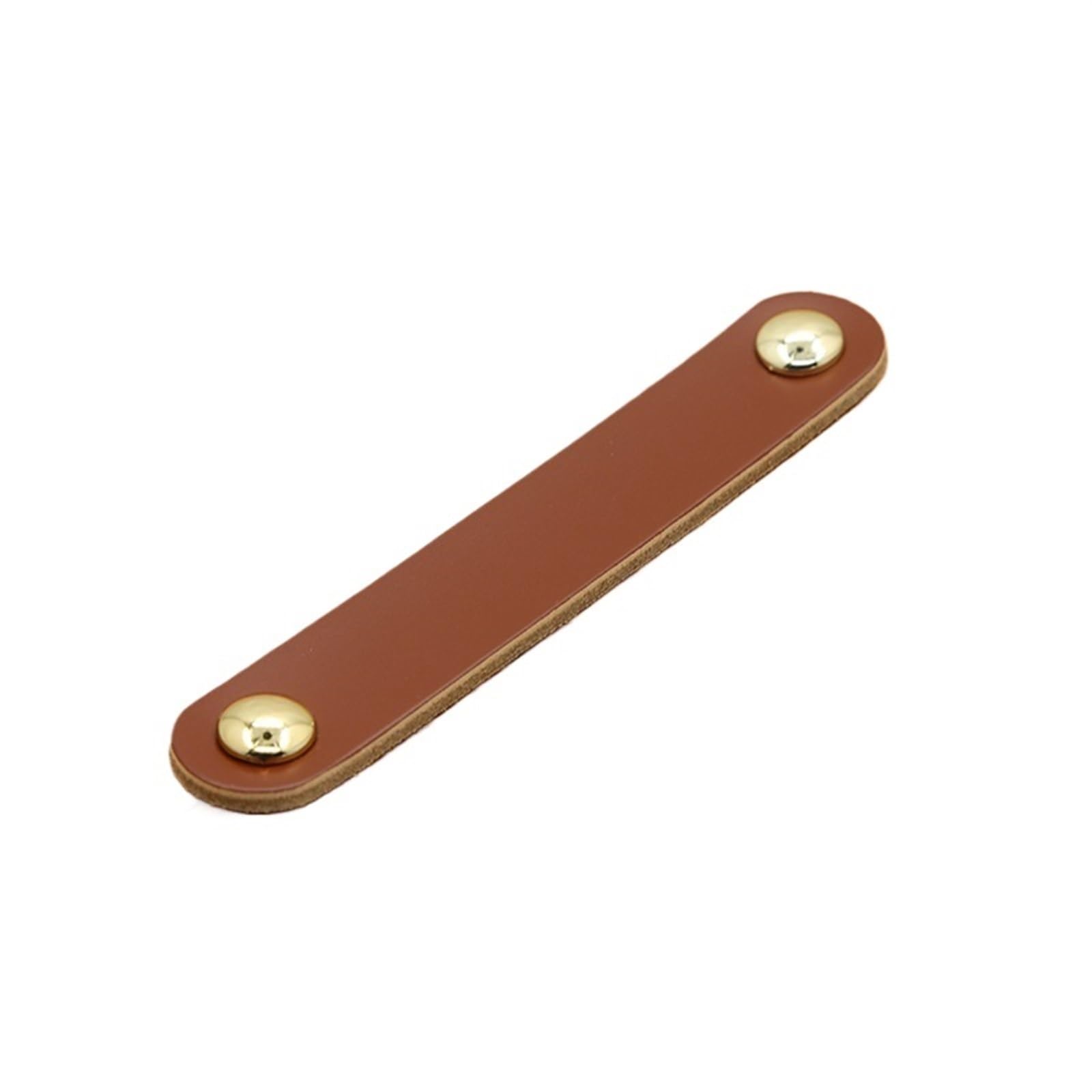 CQAHDSEVF Leather Drawer Pulls, Leather Drawer Cabinet Pulls Multicolor 96-128mm(Brown Gold,96mm)