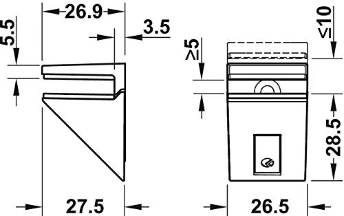 Gedotec Design Glass Shelf Support Stainless Steel Shelf Support Glass Shelves - Solar, Polished Chrome, 2 pieces - Shelf supports - Image 4