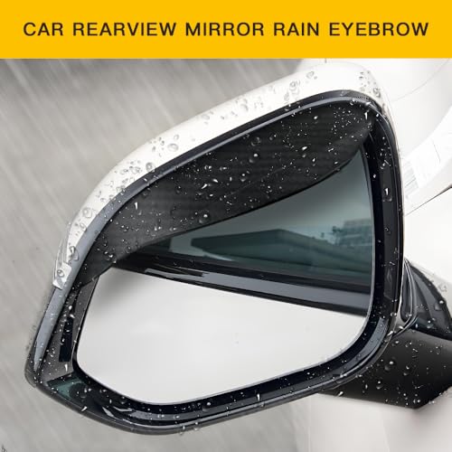 Image of 2PCS Car Rearview Mirror Rain Covers, Side Mirror Rain Guard, Durable, Effectively Blocks Rainwater, Maintains A Clear View, And Is Suitable For Most Car Models (Black carbon fiber, 2PCS)