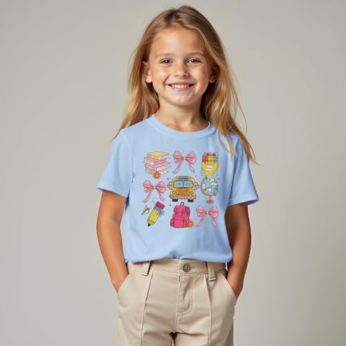 Ritatte First Day of School Shirt for Girls Kindergarten 1st 2nd Grade Back to School T-Shirt Kid Cute Graphic Preschool Tees3