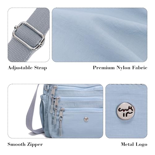 Image of AOCINA Nylon Crossbody Bags for Women Multi Pocket Cross Body Purses