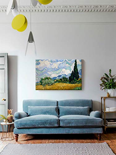 Vincent Van Gogh Canvas Wheat Field With Cypresses Decor Landcsape Painting Vincent Van Gogh Artwork Colorful Painting Cypresses Pictures 8" X 10" #TOP1