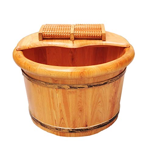 Spa de pies de madera Katzowen con masaje y tapa