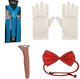 Verfgbare Gren: Einheitsgre Islander Fashions Kost�m-Set f�r Erwachsene, Lange Nase, rote Fliege, Hosentr�ger und wei�e Handschuhe, Einheitsgr��e