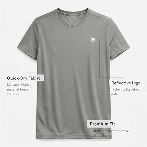 Image of Gloster Men's Striped Sports T-Shirt | Polyester Lycra Blend | Lightweight Gym & Workout T-Shirt | Regular Fit Round Neck Activewear for Men & Boys