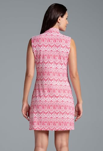 IBKUL Athleisure Wear Sun Protective UPF 50+ Icefil Cooling Barbara Print Sleeveless Mock Dress4