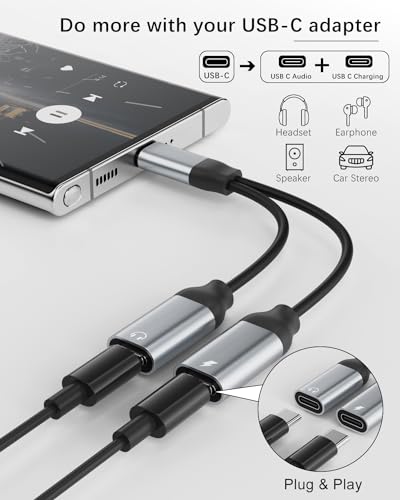 USB C Splitter Type C Doppel Stecker (2 in 1) 27W Fast Charging Adapter Splitter Kabel, Type C Stecker auf 2 C Buchsen Kabel Doppel,for 15/Samsung Galaxy/Google Pixel and Other USB-C Devices
