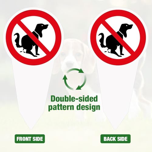 Mineup 4 Stück Steckschilder Kein Hundeklo, 30x15 Cm Steckschild Hier Ist Kein Hundeklo, XXL Warnung Hundeklo Verboten Pfahl, Hinweisschild Verbot Hund, Hinweisschild Keine Hundetoilette