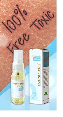 OZONO DOR. Aceite Ozonizado para Tatuaje, Protege contra la Irritación, es Antimicrobiano, Cicatrizante, es Anti-inflamatorio y Analgésico 30 ML, Tattoo Cover