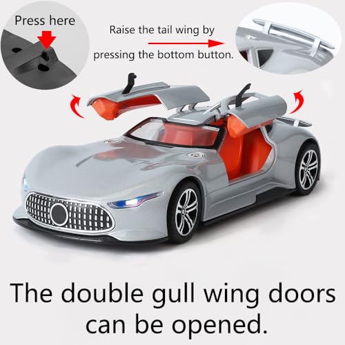 Modelo de Coche de Juguete 1:24 Silver AMG Vision GT miniatura 3