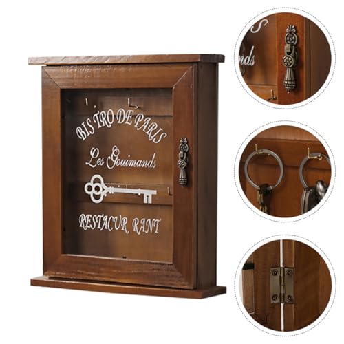 Caja de llaves de madera para pared con acabado acrílico antiguo 8