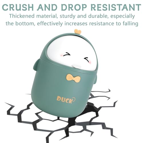 Gowkeey Tischmülleimer mit Deckel, Süße Cartoon Mülleimer, Süße Cartoon Tisch Mülleimer, Klein Mülleimer Kinderzimmer, Mülltonne Klein Papierkorb, Table Trash Bin, Mülltonne Klein Papierkorb 19×12cm