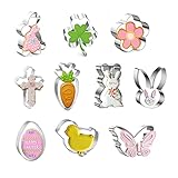 [Idea de regalo perfecta] : Cortadores de Pascua grandes y pequeños, Cortadores de galletas diferentes para conejos, gallinas, huevos, zanahorias. ​y son muy adecuadas para ideas de regalos. Tanto su familia como sus invitados disfrutarán de las hermosas y deliciosas galletas.