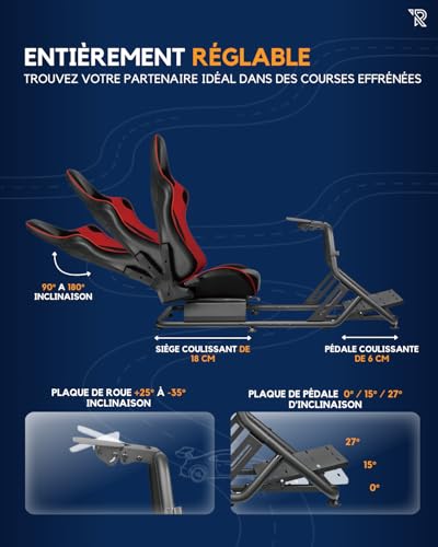 Siège de simulation racing Ranqer en simili-cuir anti-rayures - 4