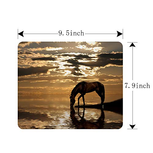 Nicokee Gaming Mouse Pad Horse Nature Scenic Photo Non-Slip Rubber Mouse Pad for Computers, Laptop, Office, Home Rectangle Personalized Mousepad 9.5 Inch x 7.9 Inch