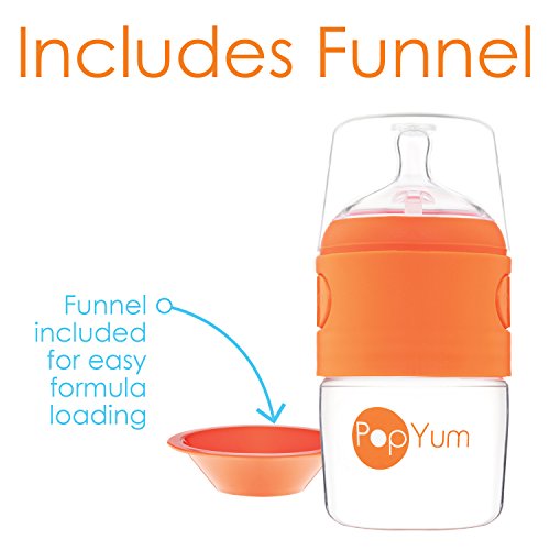 PopYum 5 oz Orange Anti-Colic Formula Making/Mixing/Dispenser Baby Bottles, 3-Pack (with #1 Nipples) - Thumbnail 4