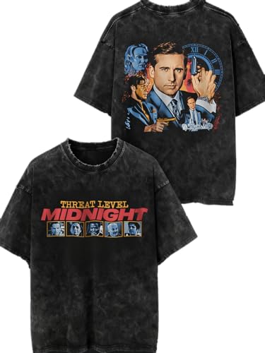 Men Retro Fashion Funny Movie T-Shirts Women Distress Soft Shirt Movie Actors Graphic Tee Drop Shoulder Loose T-Shirt X-Large Black