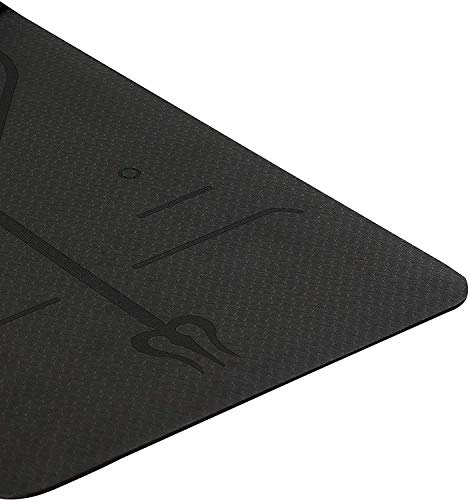 Tapete Yoga TPE 6mm Linhas Corporais Preto