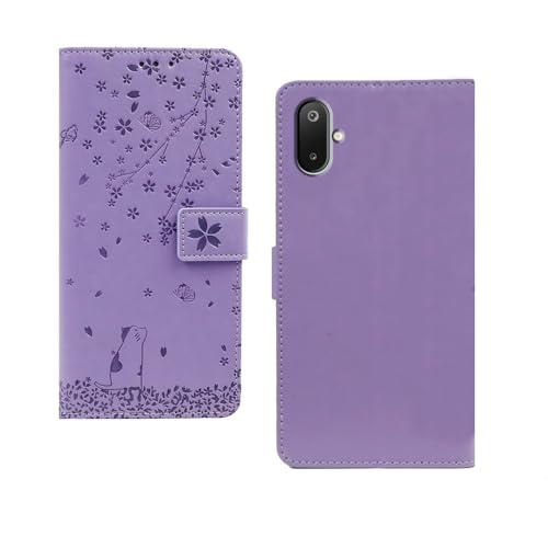 Image of amazon basics Samsung Galaxy M06 Flip Cover | Card Pockets Wallet & Stand | Flip Cover for Samsung Galaxy M06 (Purple Tree)