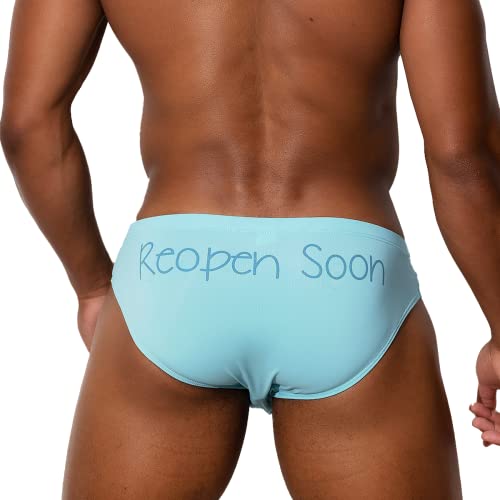 JJ Malibu Men's Swimsuit Fun Bikini Briefs Swim Trunks Swimwear,ReopenSoon,Medium