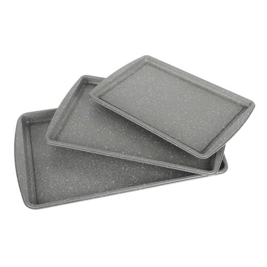 OSTER Conjunto de Assadeiras Antiaderentes 3 Peças com Grelha Greystone - Construção Resistente de Aço Carbono e Revestimento Antiaderente, Assadeira com Aba