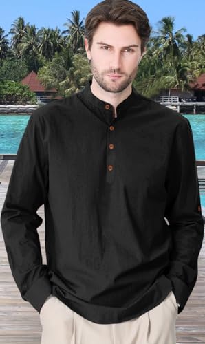 Image of Zombom Cotton Polyester Blend Solid Casual Regular Fit Mandarin /Chinese Collor Short Kurta Shirt for Men