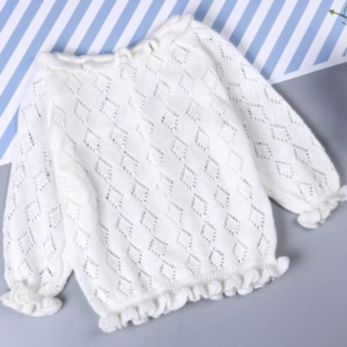 sfdgfhyf Little Girls Knit Cardigan Sweater for Toddler Baby Ruffle Long Sleeve Crewneck Top Button Baby3