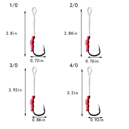 image for AGOOL Fishing Assist Hooks with PE Line - 30pcs Stainless Steel Hooks 