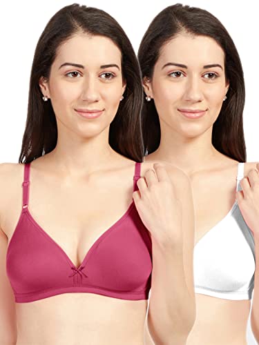 Image of SONARI Omania Womens Non-Padded Cotton Polyester Bras - Solid, Non-Wired, Medium Coverage, Hand Washable (Pack of 2)