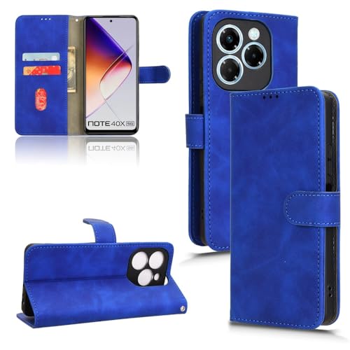 Étui portefeuille Infinix Note 40X 5G protection antichoc en cuir avec dragonne