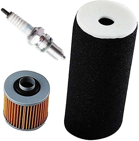 Wadoy 1UY-14451-00-00 ATV Air Filter with Oil Filter DPR8EA-9 Spark Plug Compatible with Yamahaa Grizzly 1998-2000 600 Parts 4x4 YFM600FW 2002-2008 660 4x4 YFM660F (Black 1UY-14451-00-00)