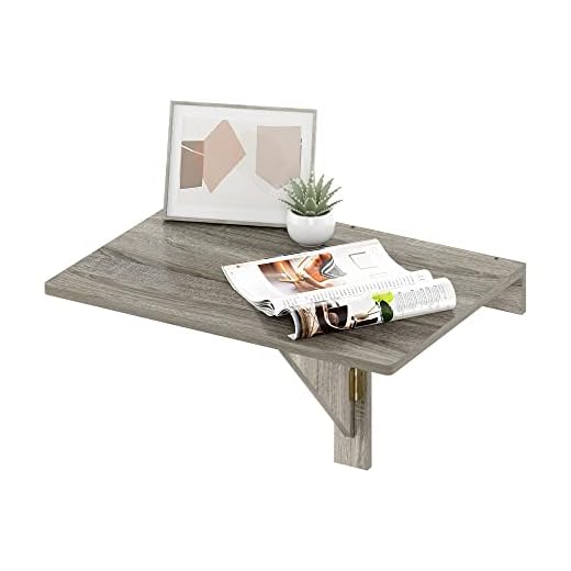 Furinno Hermite Wall Mounting Folding Table, French Oak