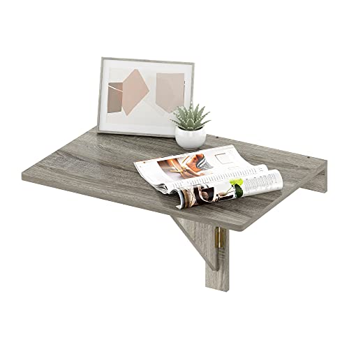 Furinno Hermite Wall Mounting Folding Table, French Oak