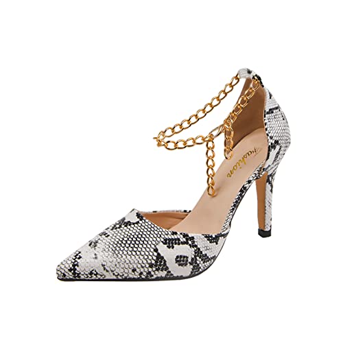 Sandales pour femme avec boucle à talons hauts blanc en taille 37.5 EU