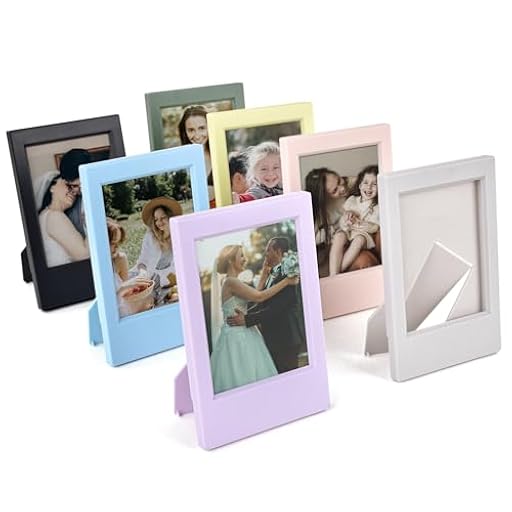 HIYQIN Marco de Fotos de 2x3, Paquete de 7 Marcos de Fotos Pequeños para Fujifilm Instax/Polaroid Mini Marcos de Fotos de 3 Pulgadas Soporte de Fotos - Colorido | Ya disponible en tu tienda friki favorita! En mundofriki.es!
