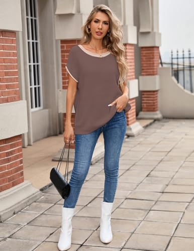 Image of Libsorge Womens Oversized Lightweight Cute Striped Sweater Vest Spring 2025 Crewneck Hollow Out Thin Cap Sleeve Knit Top