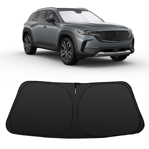 Image of Windshield Sun Shade for 2023 2024 2025 2026 25 24 23 CX-50 CX50 for Mazda | Foldable, Full covered for windshield, Block UV Rays, Heat Reduction, Easy to install, Keeps Car Cooler