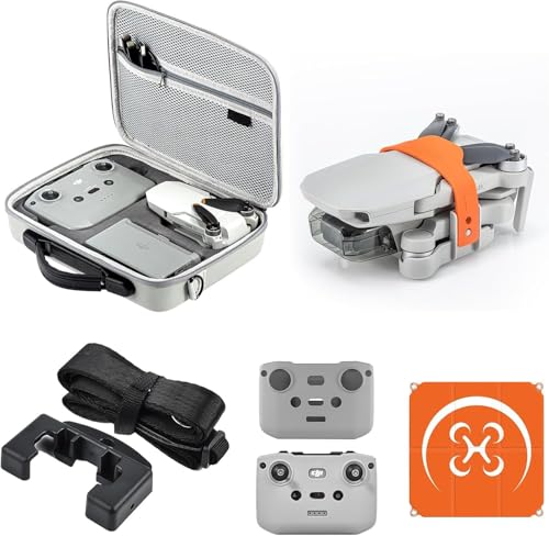 DJI Mini 4K Accessories 5 in 1, Compatible with Mini 4K, Mini 2, Mini 2 SE with Carrying Case, Drone Landing Pad, Propeller Holder Strap, Remote Control Lanyard & Silicone Cover