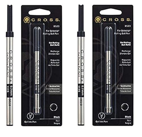 Recharge stylo gel Cross Selectip noir, écriture fluide pour vos notes quotidiennes de bureau