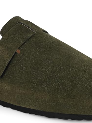 Image of EL PASO Men Olive Faux Leather Casual Slip On Sandals EPSJ1661 P