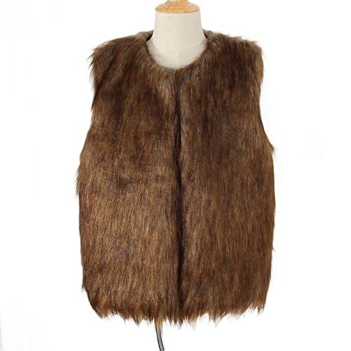 Toddler Girls Faux 𝗙𝘂r Jacket Sleeveless Thicken Fluff Windproof Shaggy Coat Winter Warm Lightweight Vest2