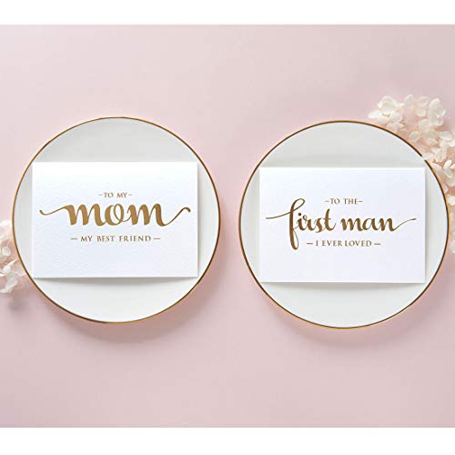 To My Mom, To My First Man I Ever Loved Wedding Day Cards From Daughter, Gold Foiled Wedding Card To Parents, Mother And Dad #TOP3